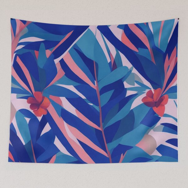 Item preview, Geometric tropical pattern Royal  Blue 2023 designed and sold by alaasobhi.
