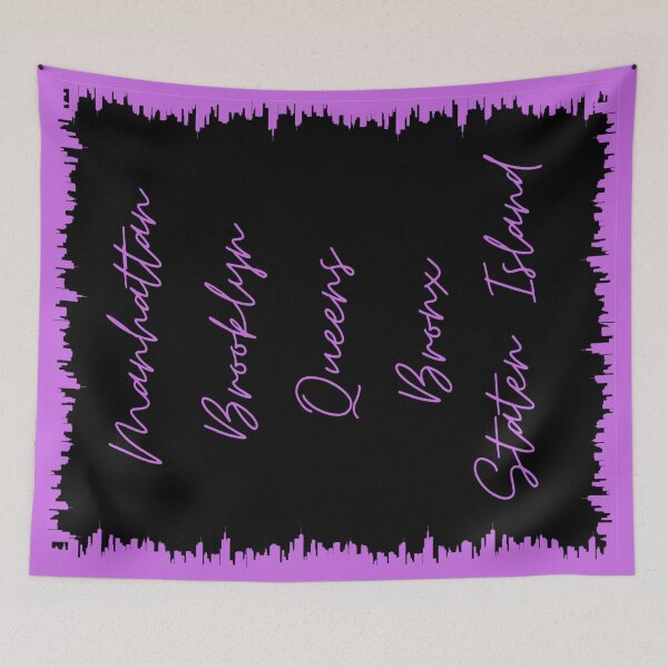 Item preview, NYC Skyline Aesthetic With 5 Boroughs - Magenta designed and sold by PunjabanJatti.