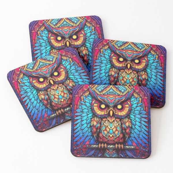 Item preview, Magical Stained Glass Owl Pattern designed and sold by Desfix.