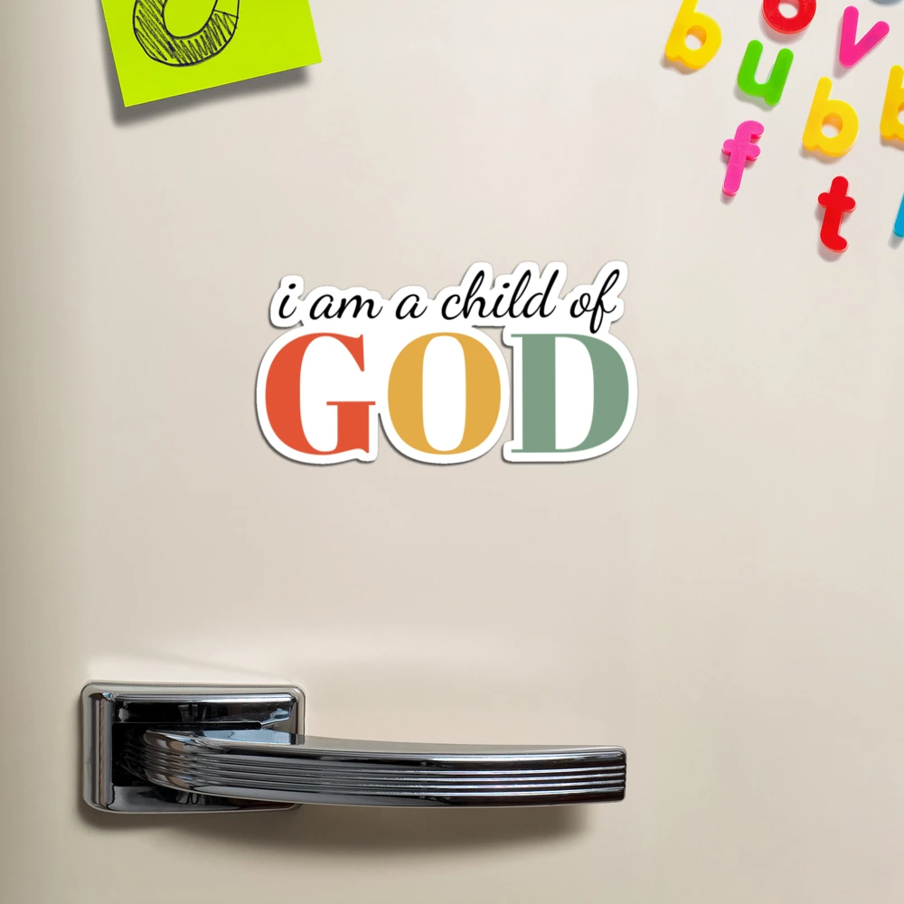 I am a child of God 4x4 canvas magnet 