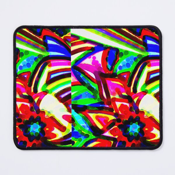 Item preview, Red Flower Mandala with rainbow colors designed and sold by Earth Nature Creations.
