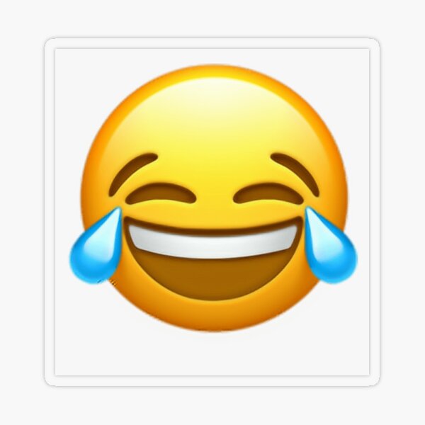 Emoji stickers laughing happy content lol funny cracking  Sticker for Sale  by Ambrose-lilly