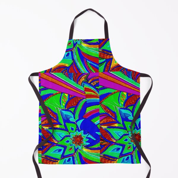 Item preview, Green Blue Flower Mandala with rainbow colors designed and sold by Earth Nature Creations.