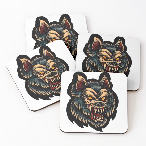 Item preview, Old school tattoo flash of a werewolf designed and sold by Donkey's Salad.