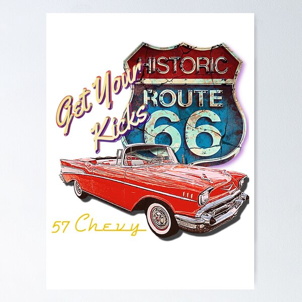 Item preview, Vintage 1957 Chevy Bel Air Route 66 Street Classic Retro Hot Rod Antique Car designed and sold by Accessory-Call.