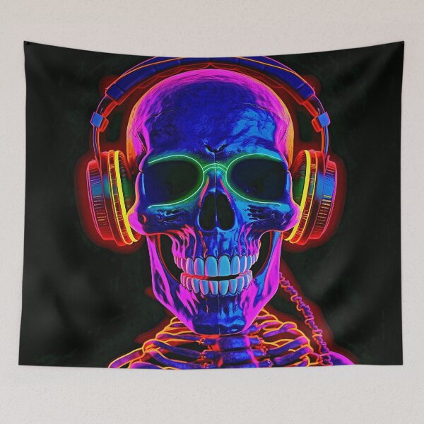 Item preview, Skeleton DJ Smiling Halloween designed and sold by CoolHippoQuotes.
