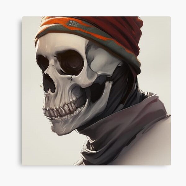 Skeleton wearing a Beanie Hat Canvas Print