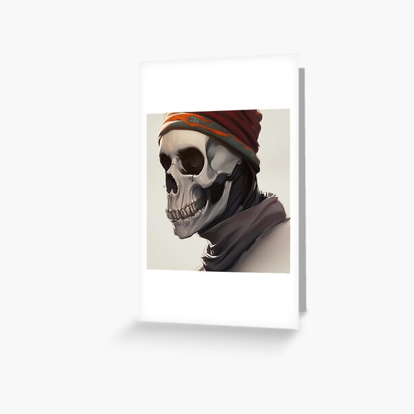 Skeleton wearing a Beanie Hat Greeting Card