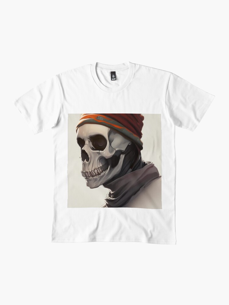 Thumbnail 2 of 4, Premium T-Shirt, Skeleton wearing a Beanie Hat designed and sold by LenCarol.