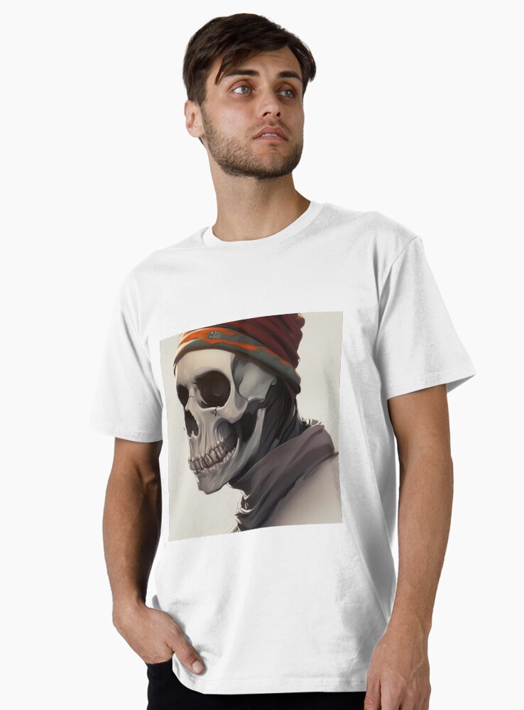 Thumbnail 1 of 4, Premium T-Shirt, Skeleton wearing a Beanie Hat designed and sold by LenCarol.