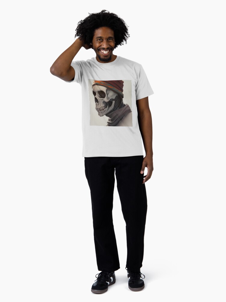 Thumbnail 3 of 4, Premium T-Shirt, Skeleton wearing a Beanie Hat designed and sold by LenCarol.