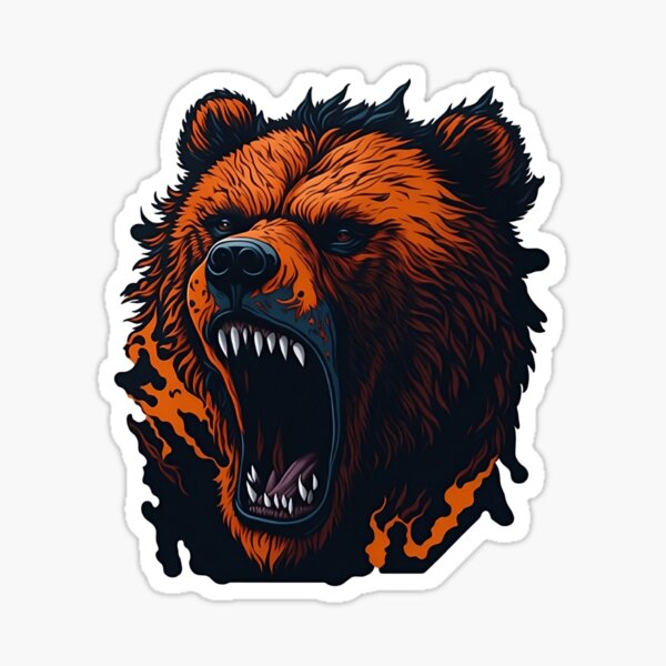 Amazon.com : Snarling Angry Bear Head Temporary Tattoo Water Resistant Fake  Body Art Set Collection - White (One Sheet) : Beauty & Personal Care