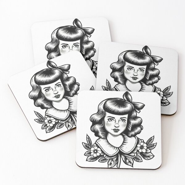 Item preview, Old school tattoo flash of a girl designed and sold by Donkey's Salad.