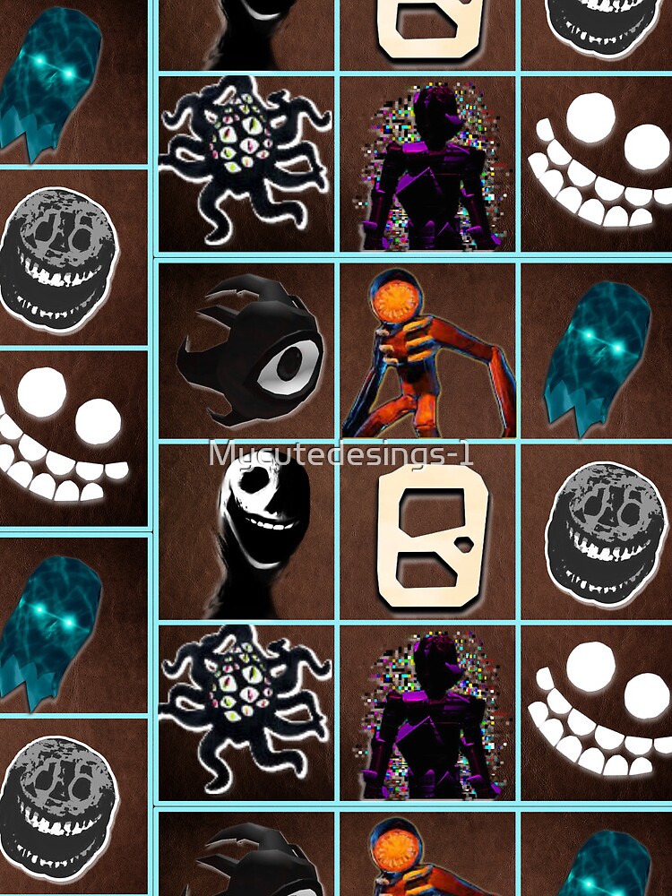 Grid with the monsters that come out from behind the doors. (DOORS ROBLOX)  Backpack. Halloween Photographic Print for Sale by Mycutedesings-1