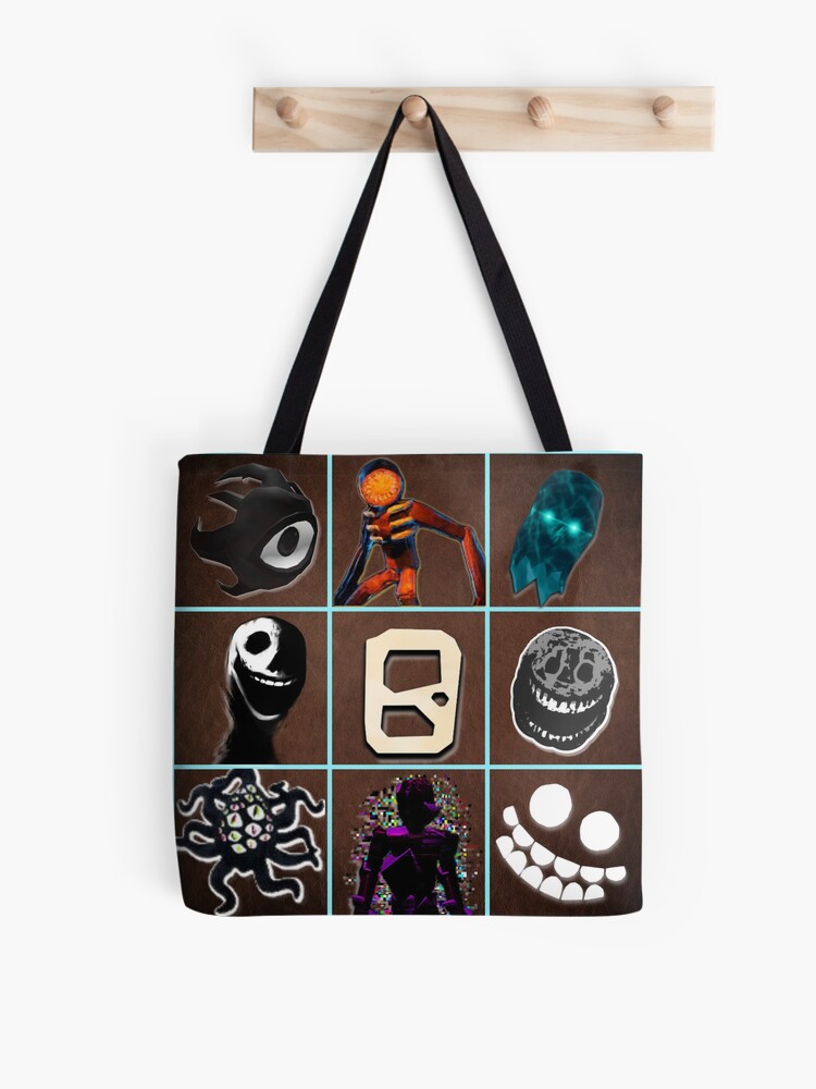 Grid with the monsters that come out from behind the doors. (DOORS ROBLOX)  Backpack. Halloween Photographic Print for Sale by Mycutedesings-1