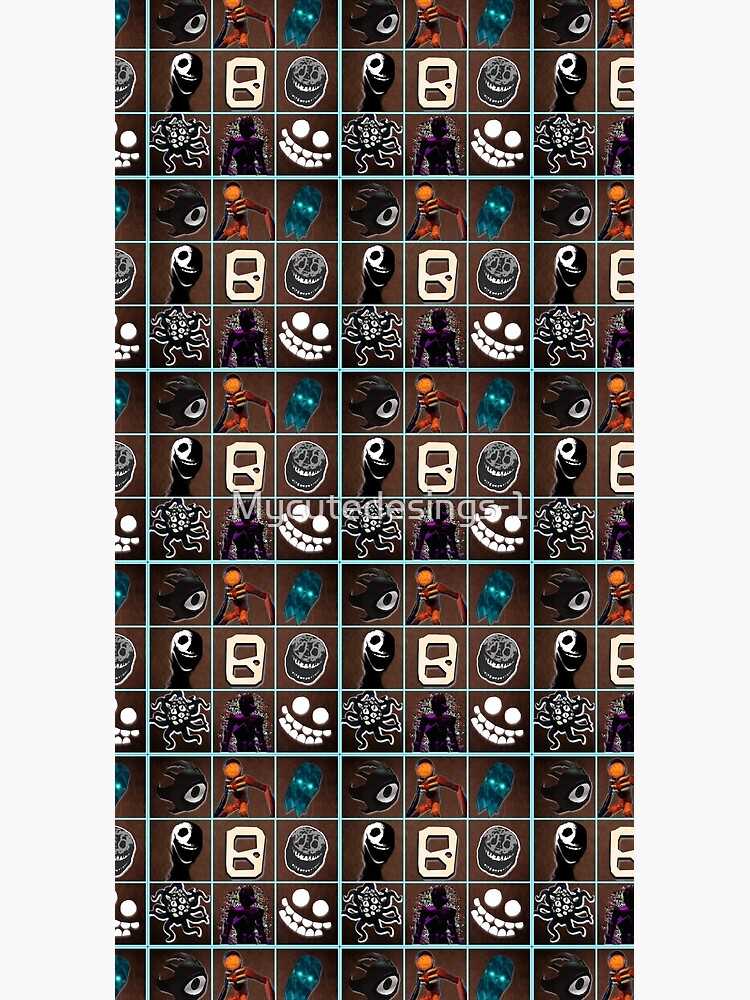 Grid with the monsters that come out from behind the doors. (DOORS ROBLOX)  Backpack. Halloween Photographic Print for Sale by Mycutedesings-1