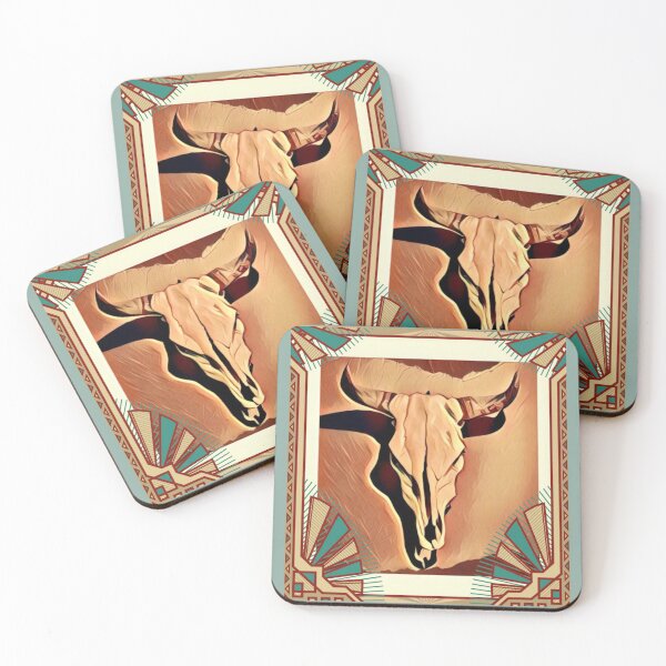 Item preview, Cattle Skull in Art Deco Frame  designed and sold by oh-bi-me.