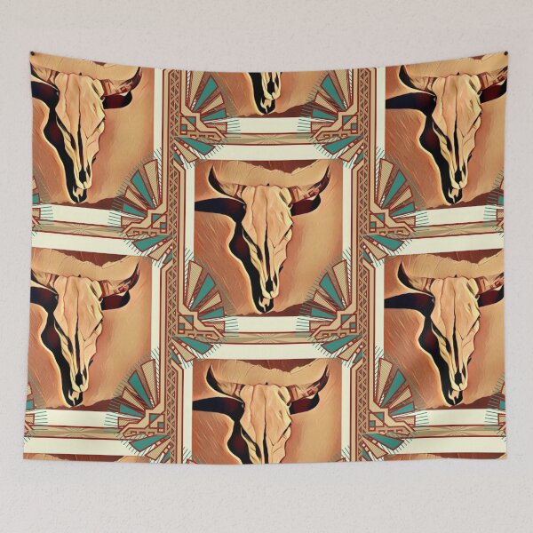 Item preview, Cattle Skull in Art Deco Frame  designed and sold by oh-bi-me.