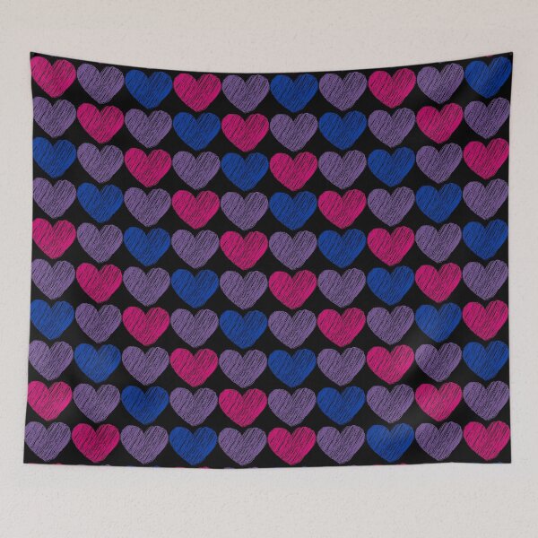 Item preview, Bisexual Flag Hearts Pattern - black designed and sold by ontrendshirts.