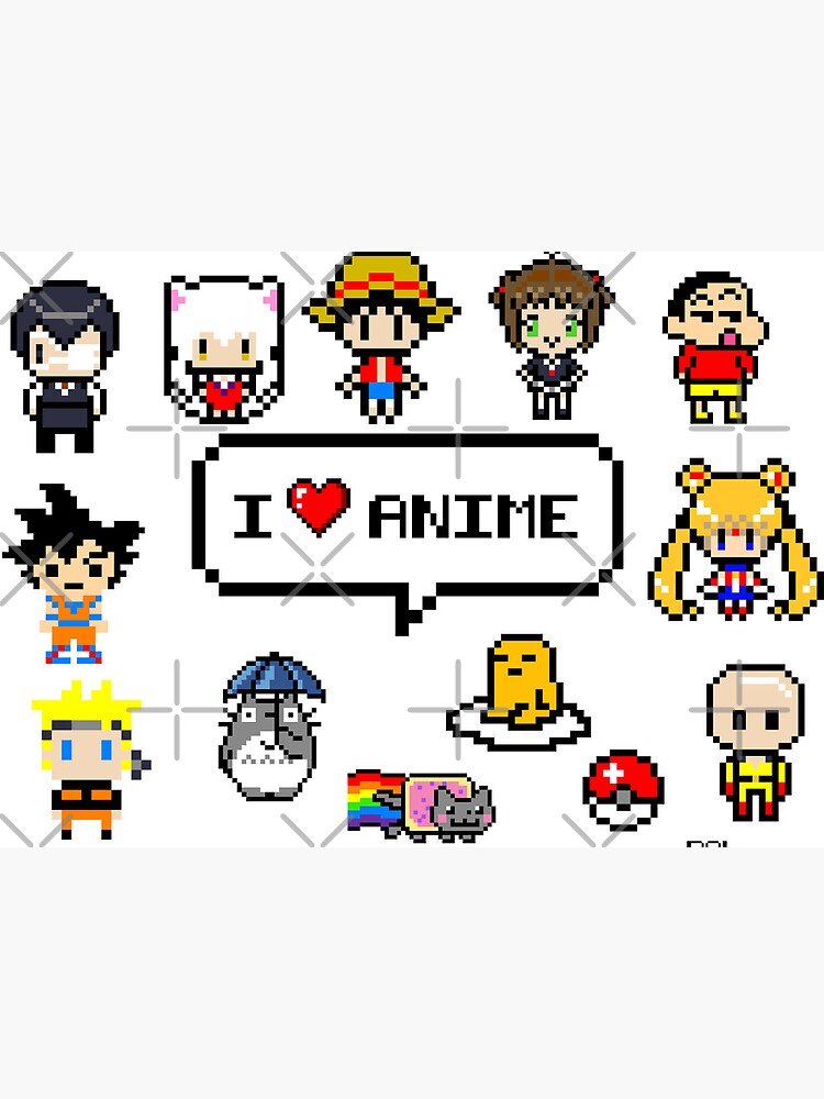 Cute anime girl pixel art