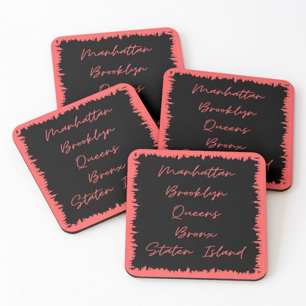 Item preview, NYC Skyline Aesthetic With 5 Boroughs - Coral designed and sold by PunjabanJatti.