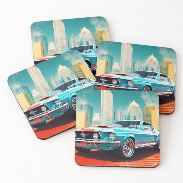 Item preview, Retro classic car . American muscle car blue and orange  designed and sold by Inktown.