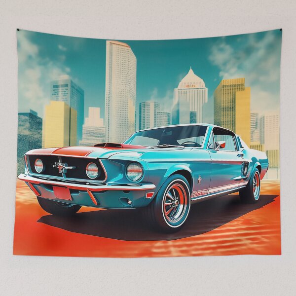 Item preview, Retro classic car . American muscle car blue and orange  designed and sold by Inktown.