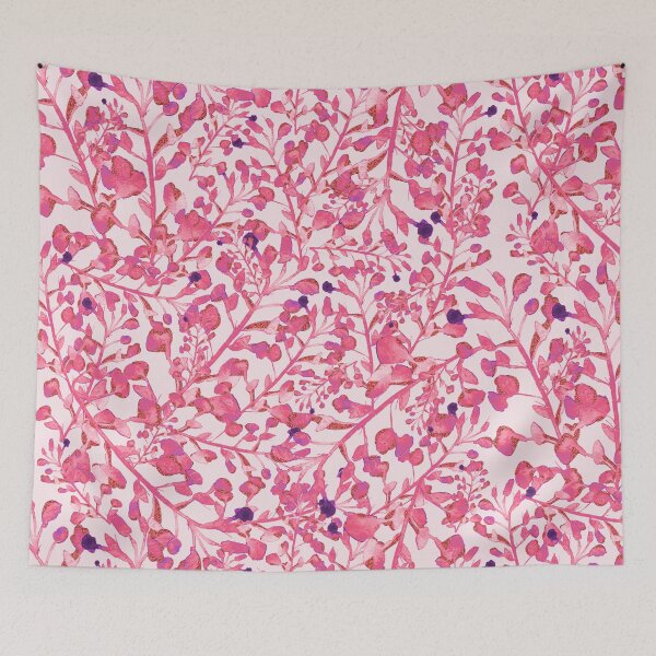 Artikelvorschau, Pink Vines Watercolor - Hand Painted Leaves with Sparkles entworfen und verkauft von maddydoodlesoup.