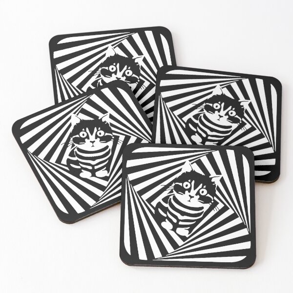 Item preview, Cat on Black and White optical art designed and sold by memendesign.