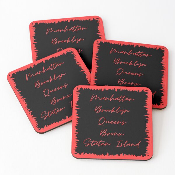 Item preview, NYC Skyline Aesthetic With 5 Boroughs - Bright Red designed and sold by PunjabanJatti.