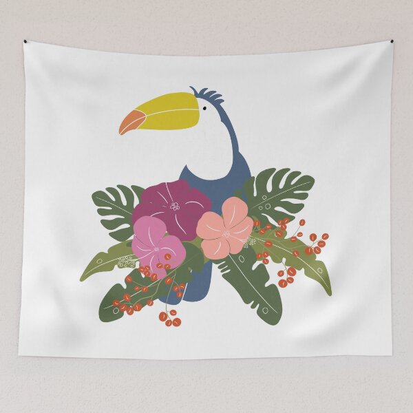 Item preview, Toucan jungle flowers designed and sold by HeartPieces.