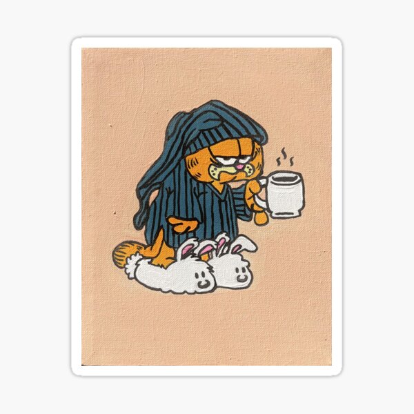 Vista previa del artículo con la obra «Garfield gruñón», diseñado y vendido por cimonecreations.