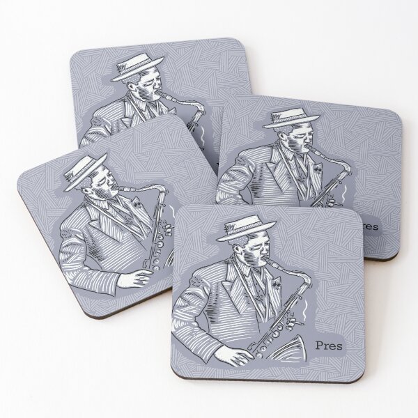 Item preview, Lester Young Jazz Saxophone Legend Original Lino Cut Style Design designed and sold by jazznerdparade.