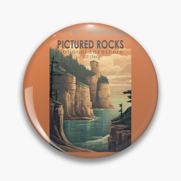Item preview, Pictured Rocks National Lakeshore Travel Art Vintage designed and sold by KrisSidDesigns.