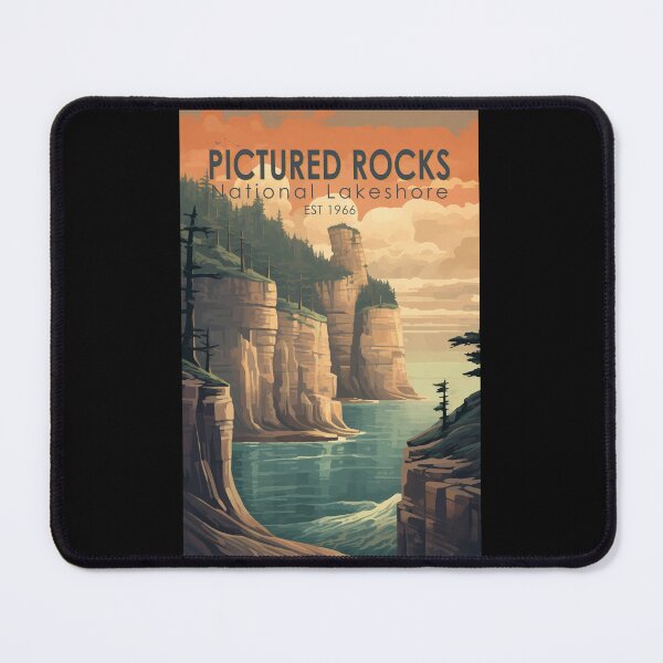 Item preview, Pictured Rocks National Lakeshore Travel Art Vintage designed and sold by KrisSidDesigns.
