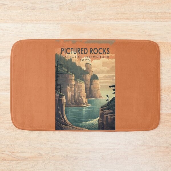 Item preview, Pictured Rocks National Lakeshore Travel Art Vintage designed and sold by KrisSidDesigns.