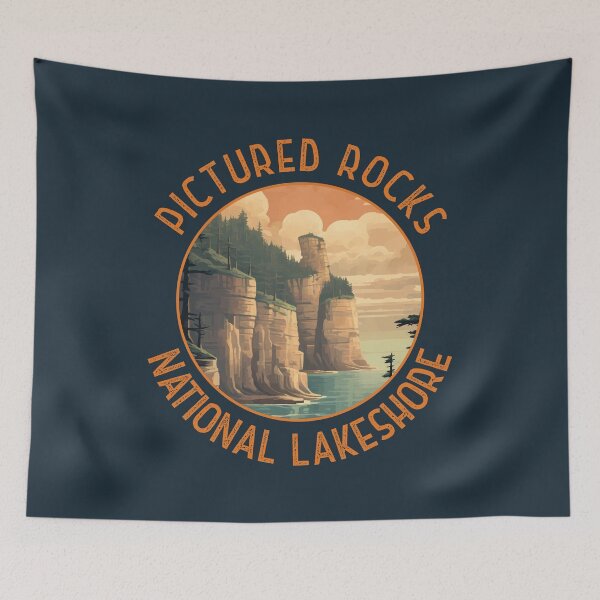 Item preview, Pictured Rocks National Lakeshore Distressed Circle designed and sold by KrisSidDesigns.
