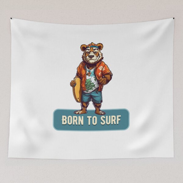 Item preview, Born to surf - Tiger designed and sold by the99thstudio.