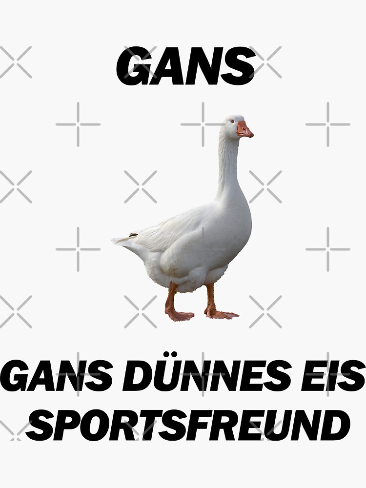 Thumbnail 3 von 3, Sticker, Gans dünnes Eis Sportsfreund - Deutsche Memes designt und verkauft von surrile.
