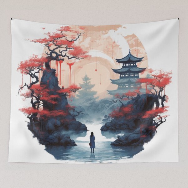 Item preview,  "Harmony in Sakura: Captivating Japanese Landscapes on Redbubble" designed and sold by DesignHeaven24.