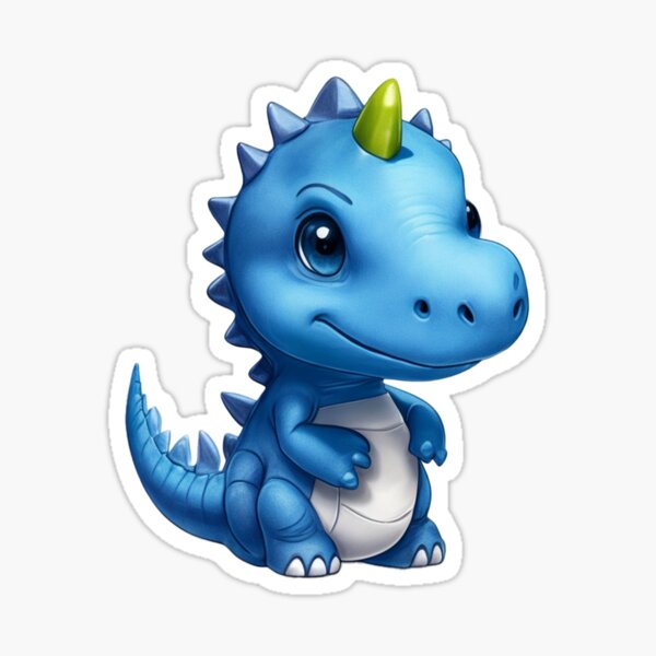 Blue Dino Sticker – Doodlecorn