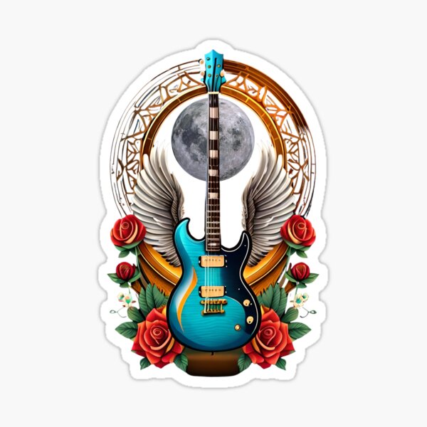 Rock Guitar - machine embroidery designs for hoop 5x7