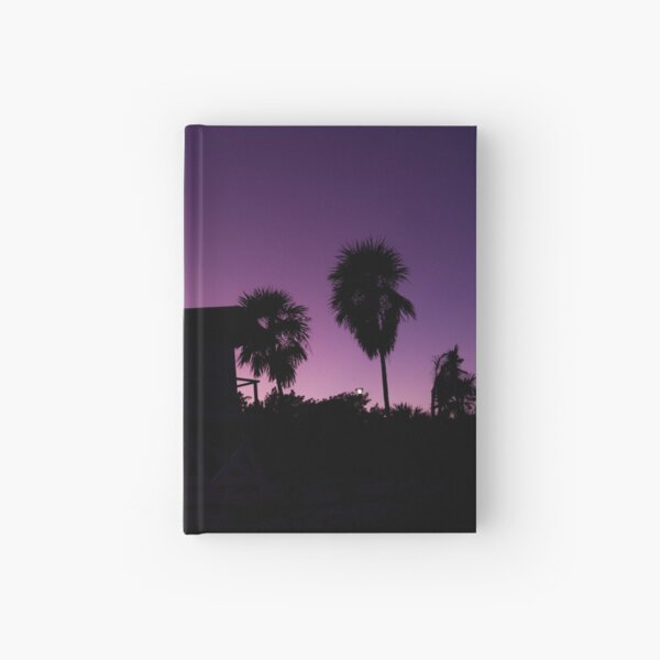 Baywatch tower silhouette sunset Hardcover Journal