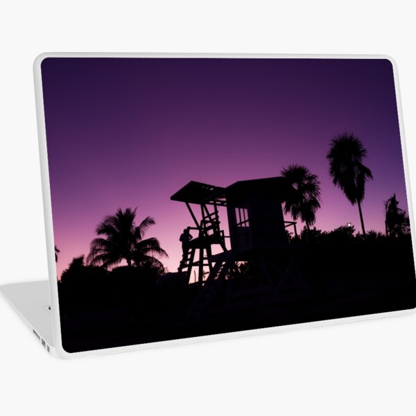Baywatch tower silhouette sunset Laptop Skin