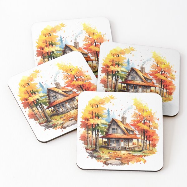 Item preview, Cozy Autumn Cottage Clipart, Fall Retreat, Autumnal Dwelling, Rustic Cosiness, Harvest Home, Seasonal Comfort, Warm Retreat designed and sold by CoolorPaint.