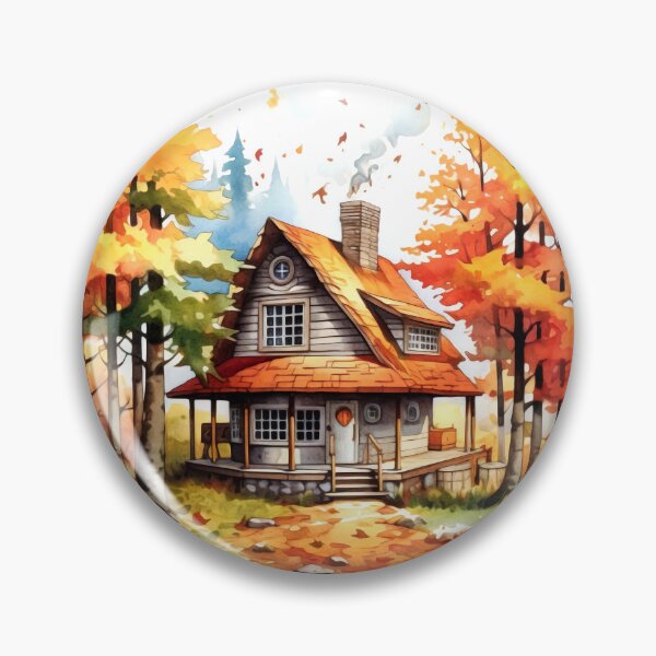 Item preview, Cozy Autumn Cottage Clipart, Fall Retreat, Autumnal Dwelling, Rustic Cosiness, Harvest Home, Seasonal Comfort, Warm Retreat designed and sold by CoolorPaint.