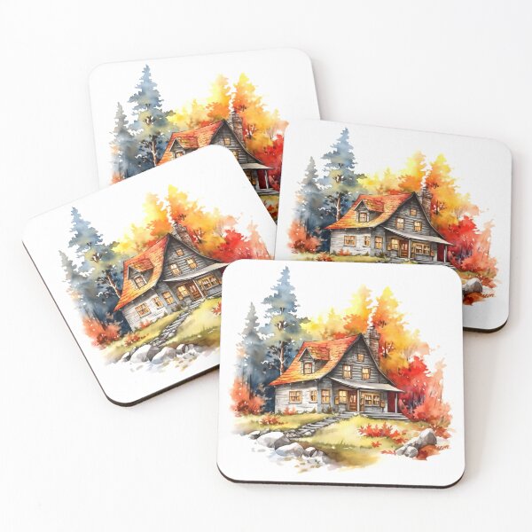 Item preview, Cozy Autumn Cottage Clipart, Fall Retreat, Autumnal Dwelling, Rustic Cosiness, Harvest Home, Seasonal Comfort, Warm Retreat designed and sold by CoolorPaint.