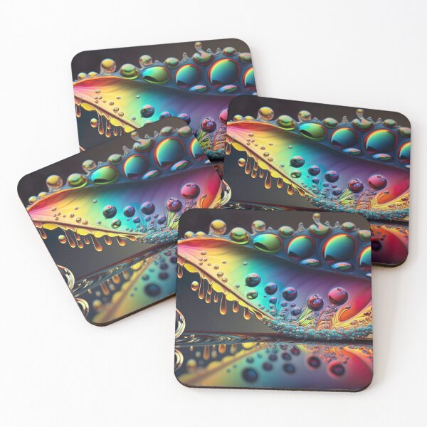 Item preview, Fractal digital artwork with rainbow colors and droplet patterns designed and sold by Pflugart.