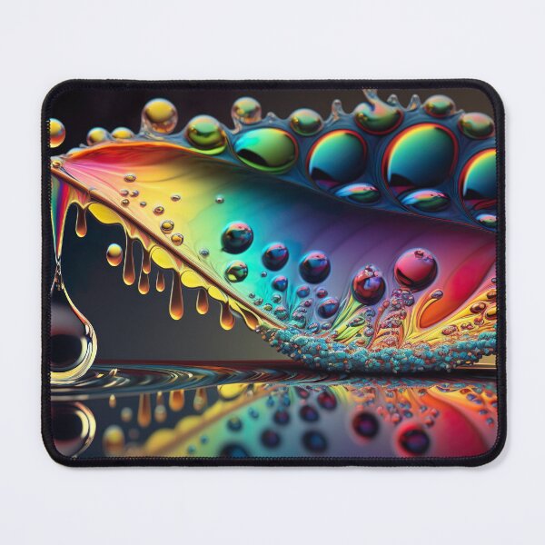 Item preview, Fractal digital artwork with rainbow colors and droplet patterns designed and sold by Pflugart.