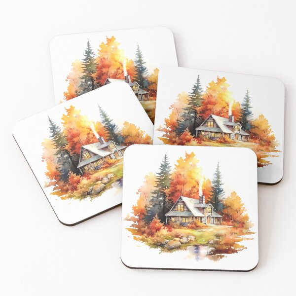 Item preview, Cozy Autumn Cottage Clipart, Fall Retreat, Autumnal Dwelling, Rustic Cosiness, Harvest Home, Seasonal Comfort, Warm Retreat designed and sold by CoolorPaint.